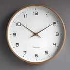 Minimalist Wall Clock Wood Frame Nordic Scandinavian Silent Quartz — product view 1