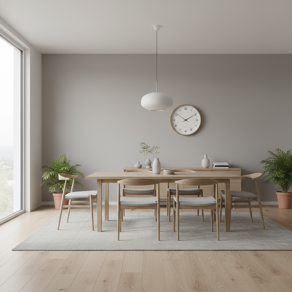 Minimalist Wall Clock Wood Frame Nordic Scandinavian Silent Quartz — product view 2