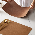 Faux Leather Placemats Double Sided Waterproof Heat Resistant Dining Table Set — product view 1