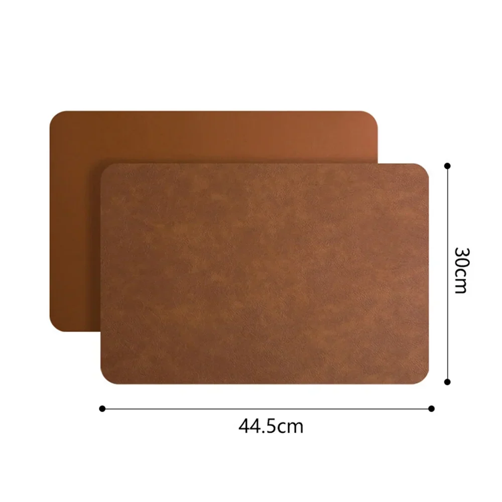 Faux Leather Placemats Double Sided Waterproof Heat Resistant Dining Table Set — product view 3
