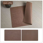 Faux Leather Placemats Double Sided Waterproof Heat Resistant Dining Table Set — product view 7