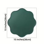 Round Faux Leather Placemats Set 4 Waterproof Heat Resistant Embossed — product view 4