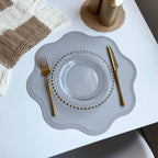 Round Faux Leather Placemats Set 4 Waterproof Heat Resistant Embossed — product view 6