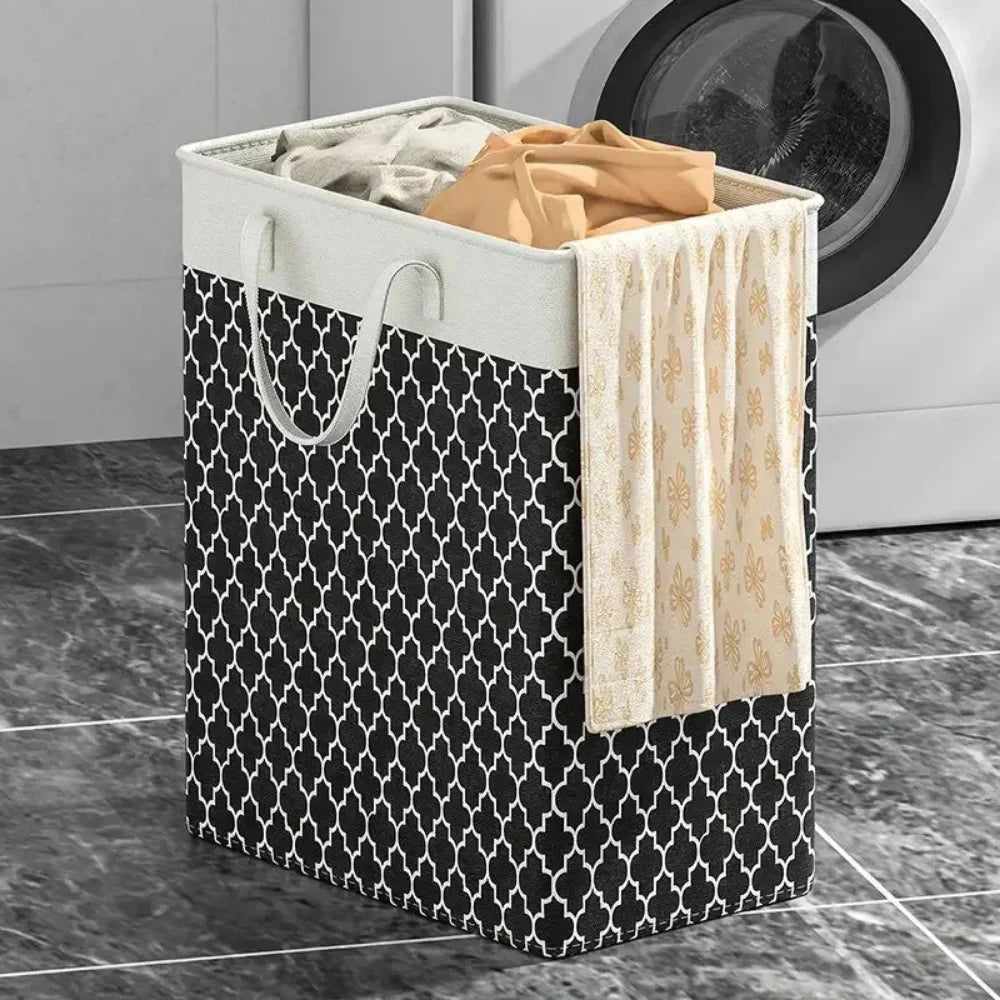 75L Waterproof Laundry Basket | Foldable Fabric Clothes Hamper with Handles — product view 1