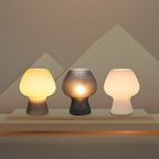 Vintage Bedside Lamp Ribbed Glass Mushroom Table Lamp Dimmable — product view 1
