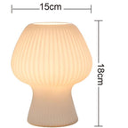 Vintage Bedside Lamp Ribbed Glass Mushroom Table Lamp Dimmable — product view 7