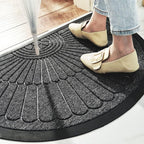 Non Slip Door Mat Semi Circular Rubber Backed Entryway Mat — product view 4