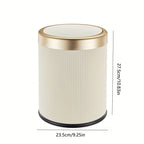Modern Trash Can Oval Press Top Bathroom Bin Dual Inner Bucket — product view 3