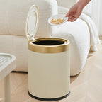 Modern Trash Can Oval Press Top Bathroom Bin Dual Inner Bucket — product view 11