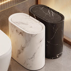 Bathroom Trash Can Lid Marble Modern Small Kitchen Bin — product view 9