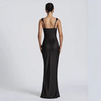 Women's Evening Dress Ruched Bodycon Spaghetti Strap Long Formal Maxi Gown — product view 4