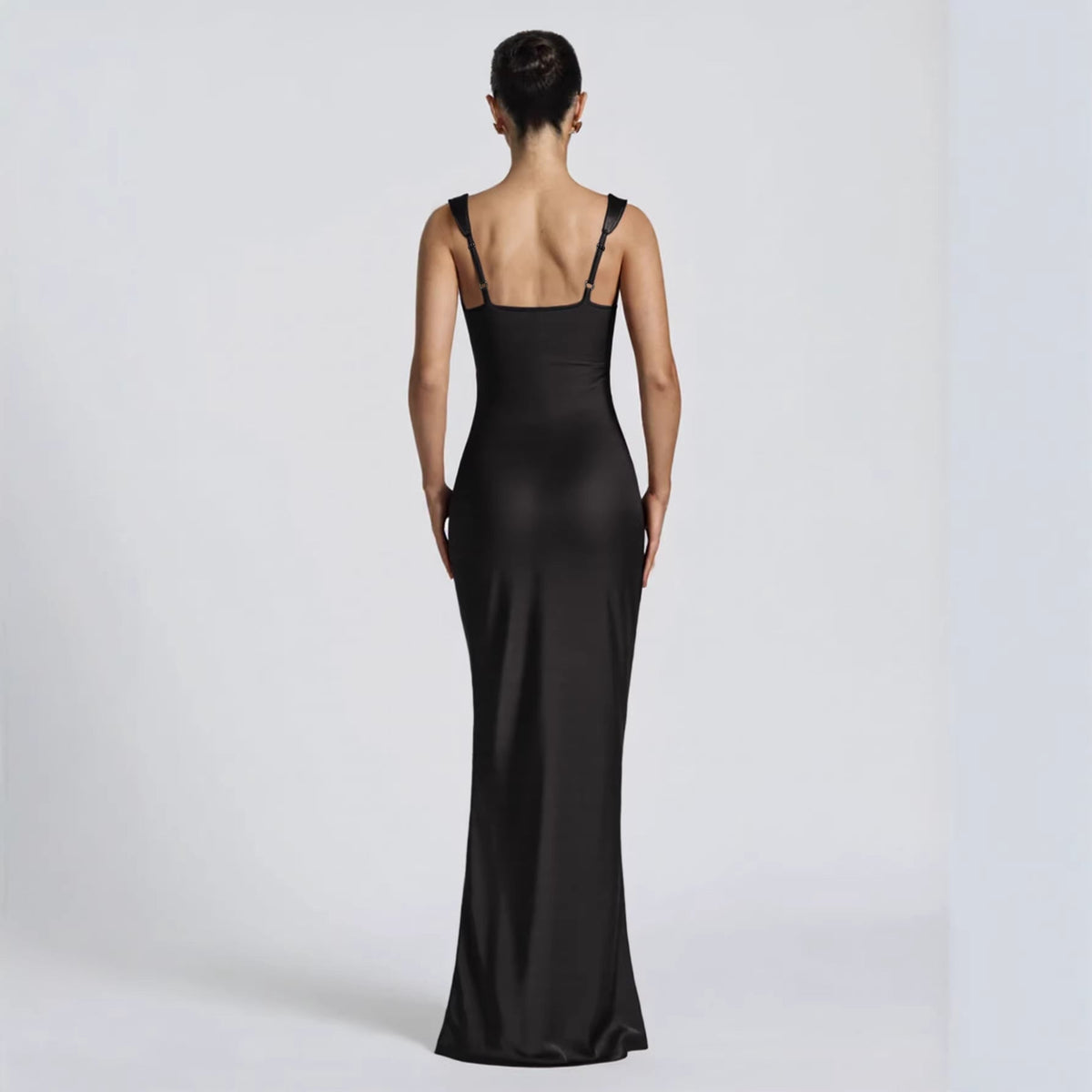 Women's Evening Dress Ruched Bodycon Spaghetti Strap Long Formal Maxi Gown — product view 4