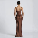 Ruched Maxi Dress Spaghetti Strap Bodycon Evening Gown — product view 3