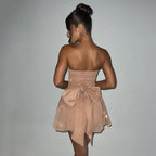 Strapless Bodycon Mini Dress Backless Mesh Party Cocktail Dress — product view 3