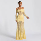 Halter Lace Maxi Dress Backless Bodycon Sleeveless Summer Eventwear — product view 1