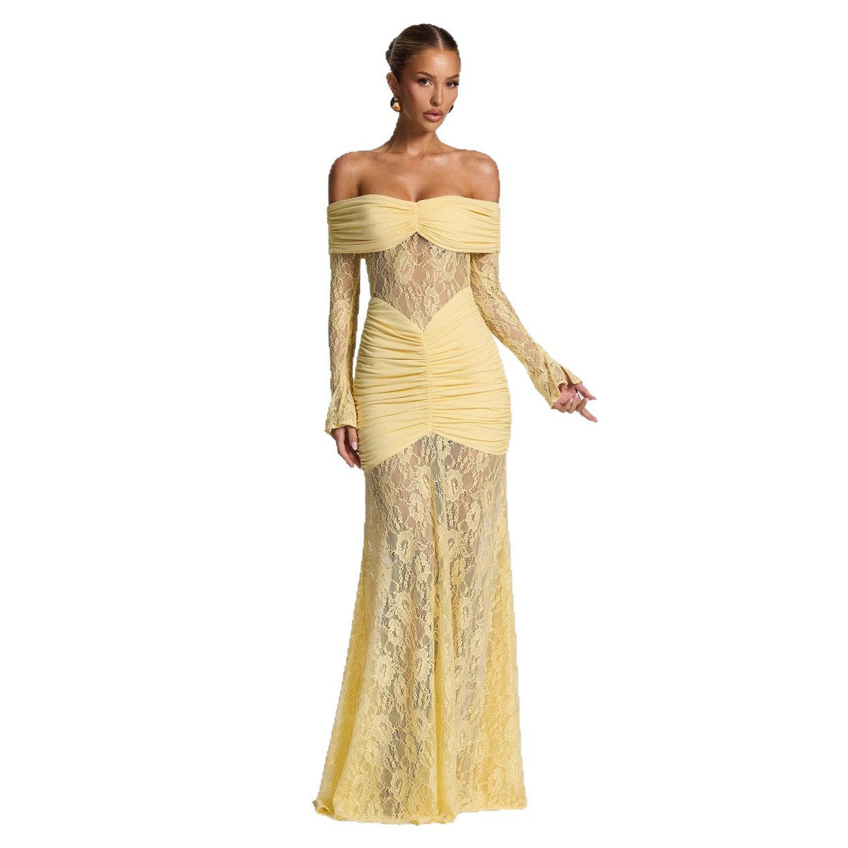 Halter Lace Maxi Dress Backless Bodycon Sleeveless Summer Eventwear — product view 5