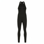 Women's Yoga Jumpsuit Backless Zip Front Cutout Sleeveless Bodysuit — product view 4