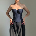 Strapless Corset Top Boned Bustier Crop Going Out Tube Top — product view 1