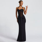 Women's Mesh Maxi Dress Bodycon Fishtail Sleeveless Party Gown — product view 1