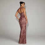 Women's Long Sleeve Maxi Dress Lace Bodycon Mermaid Wedding Guest — product view 5