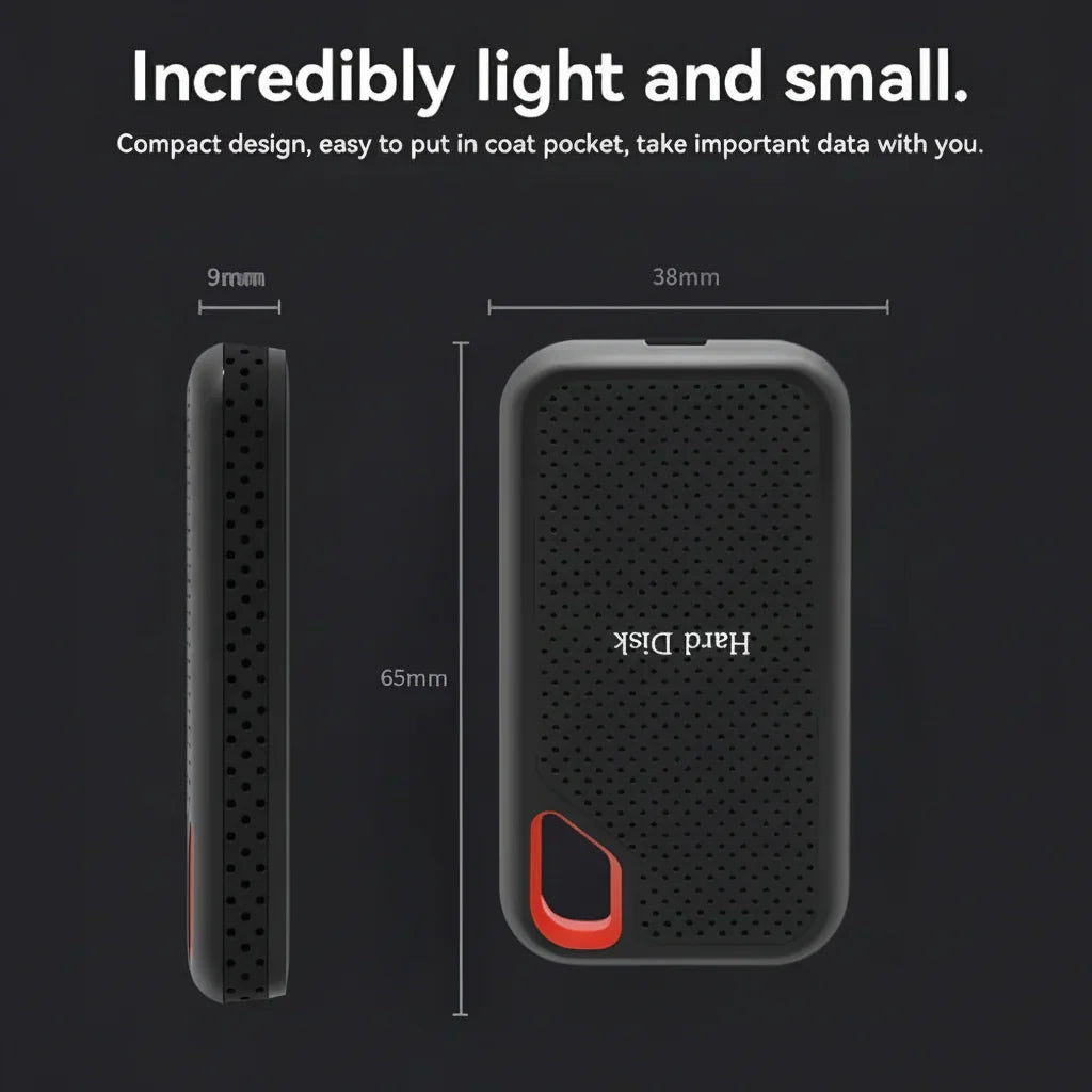 Portable SSD External Solid State Drive USB-C Slim Backup Storage — product view 8