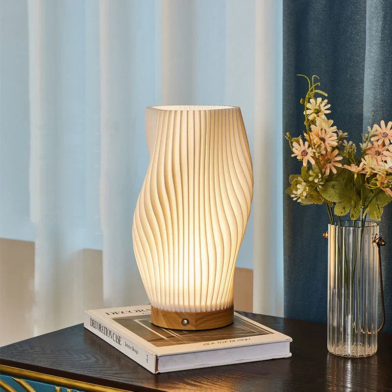 Modern Table Lamp Dimmable USB Wave Shaped Bedside Decor — product view 7