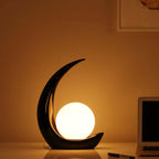 Modern Table Lamp Crescent Resin Bedside Nightstand Decor — product view 9