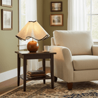 Modern Table Lamp Wood Base Linen Shade Bedside Decor — product view 4