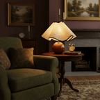 Modern Table Lamp Wood Base Linen Shade Bedside Decor — product view 5