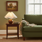 Modern Table Lamp Wood Base Linen Shade Bedside Decor — product view 6