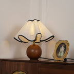 Modern Table Lamp Wood Base Linen Shade Bedside Decor — product view 11