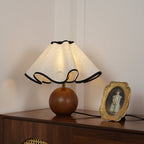 Modern Table Lamp Wood Base Linen Shade Bedside Decor — product view 13
