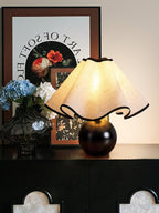 Modern Table Lamp Wood Base Linen Shade Bedside Decor — product view 17