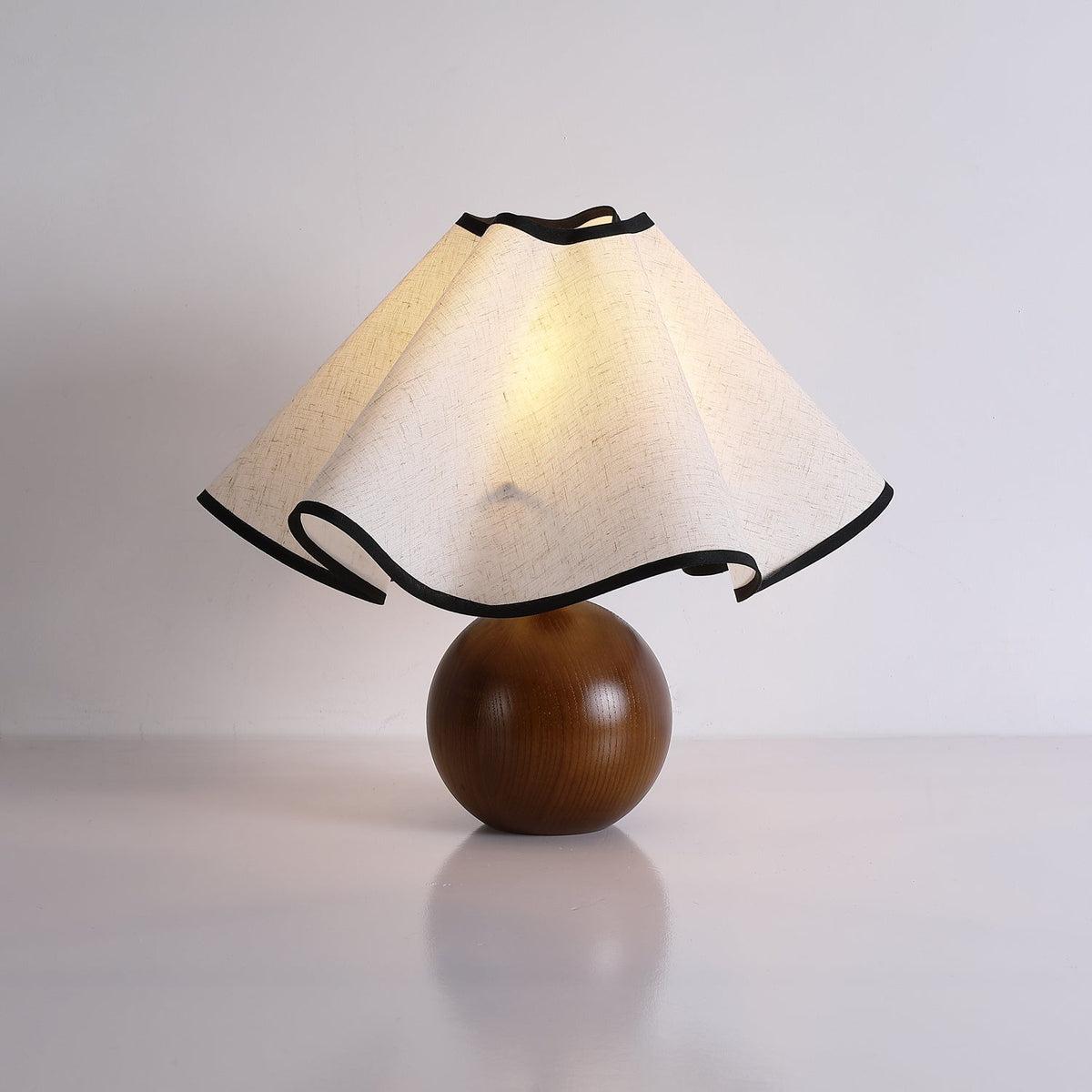 Modern Table Lamp Wood Base Linen Shade Bedside Decor — product view 21