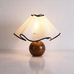 Modern Table Lamp Wood Base Linen Shade Bedside Decor — product view 24