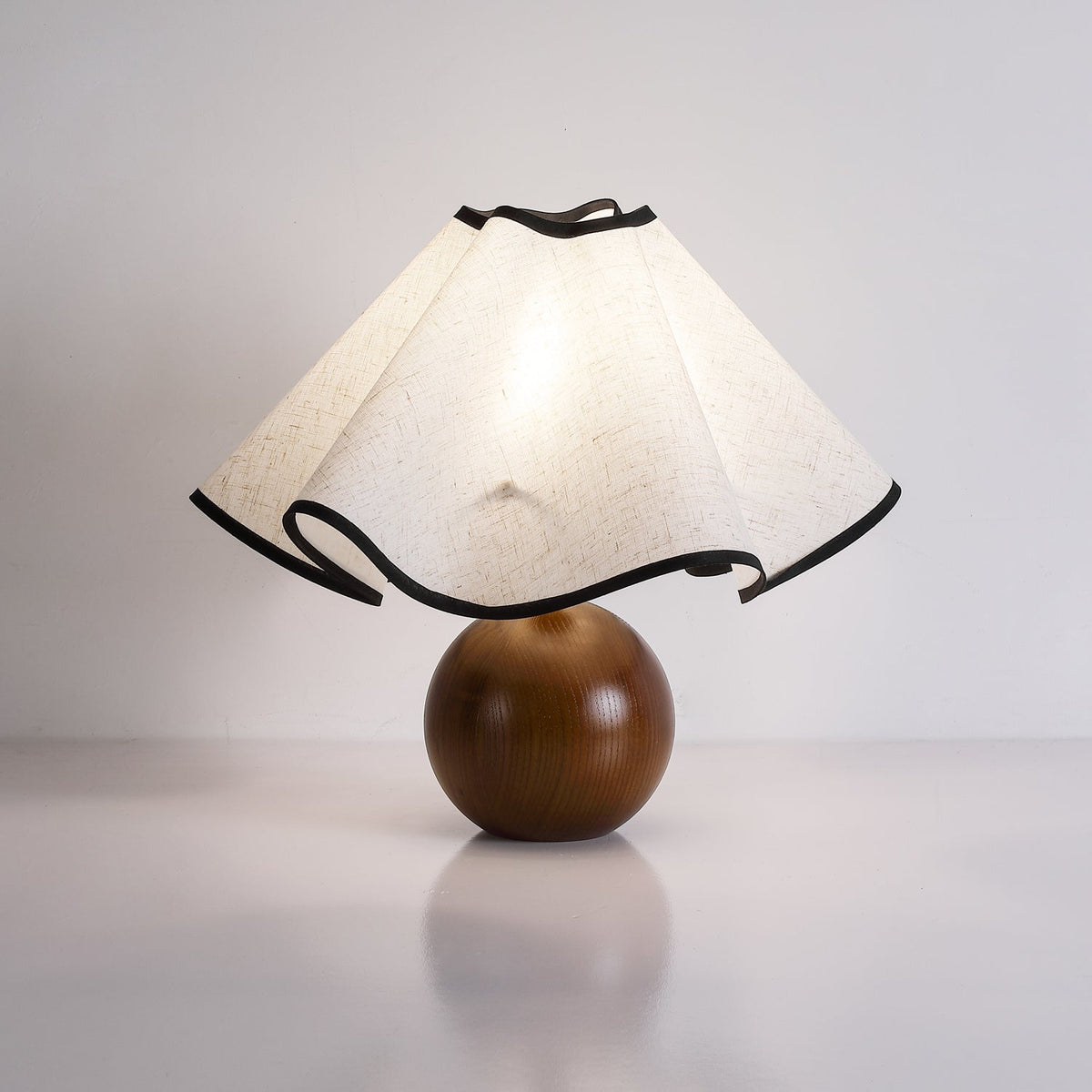 Modern Table Lamp Wood Base Linen Shade Bedside Decor — product view 25