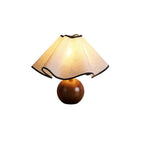 Modern Table Lamp Wood Base Linen Shade Bedside Decor — product view 35