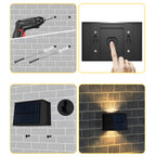 Solar Outdoor Wall Lights LED Waterproof IP65 Black Exterior Lamp — product view 9