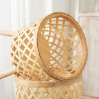 Bamboo Plant Stand Indoor Woven Flower Display Holder Boho Decor — product view 6