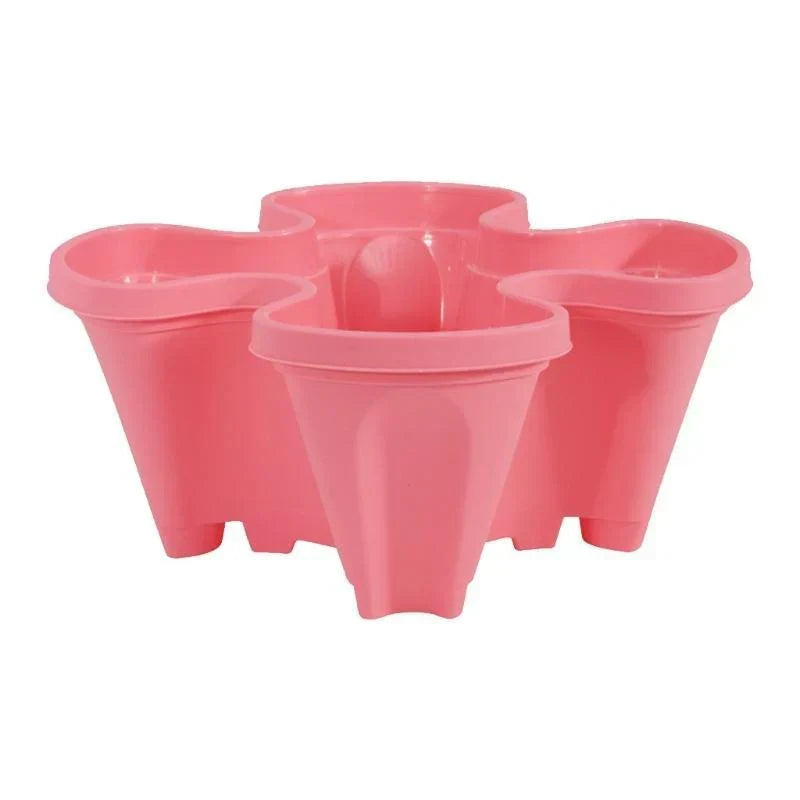 Space saving stackable plant pots – Vertical planting system with wheels — product view 5