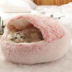 Pet Cave Bed Ultra Soft Plush Cat Dog Enclosed Lounger — product view 6
