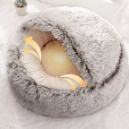 Pet Cave Bed Ultra Soft Plush Cat Dog Enclosed Lounger — product view 9