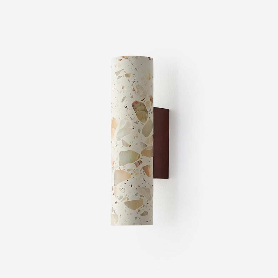 Versatile Cylindrical Stone Creamy Wall Light - Suitable for Bathrooms and Outdoor Areas — product view 4
