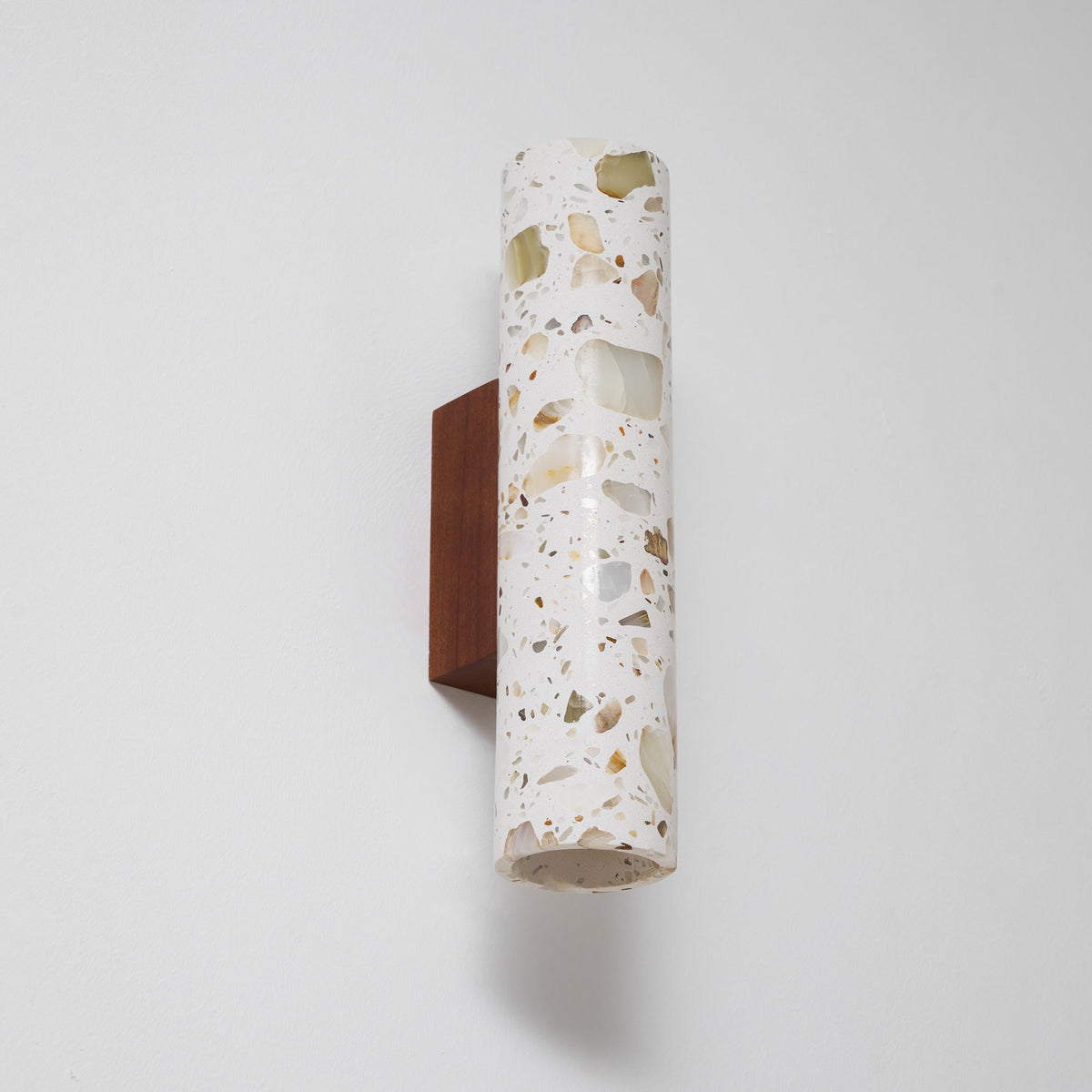 Versatile Cylindrical Stone Creamy Wall Light - Suitable for Bathrooms and Outdoor Areas — product view 5