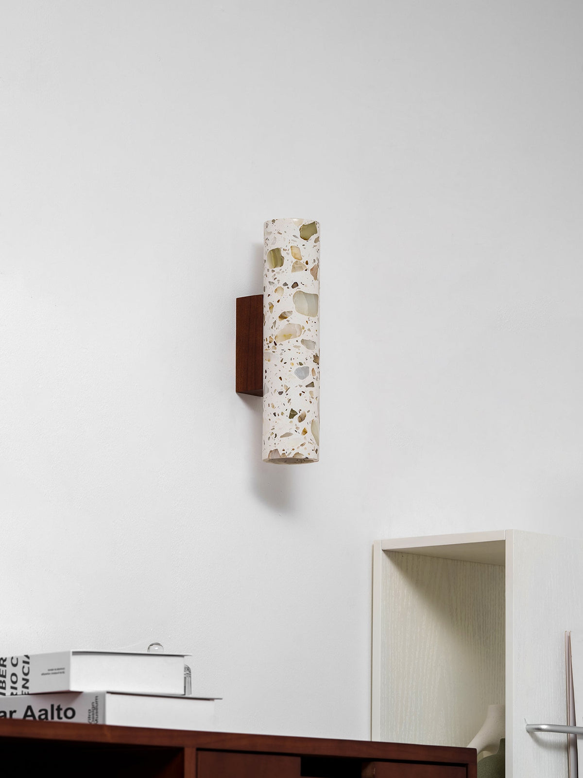 Versatile Cylindrical Stone Creamy Wall Light - Suitable for Bathrooms and Outdoor Areas — product view 19
