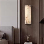 Sculptural Elegance Soft Stone Dimmable Wall Light in Alabaster Pattern — product view 1