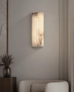 Sculptural Elegance Soft Stone Dimmable Wall Light in Alabaster Pattern — product view 15