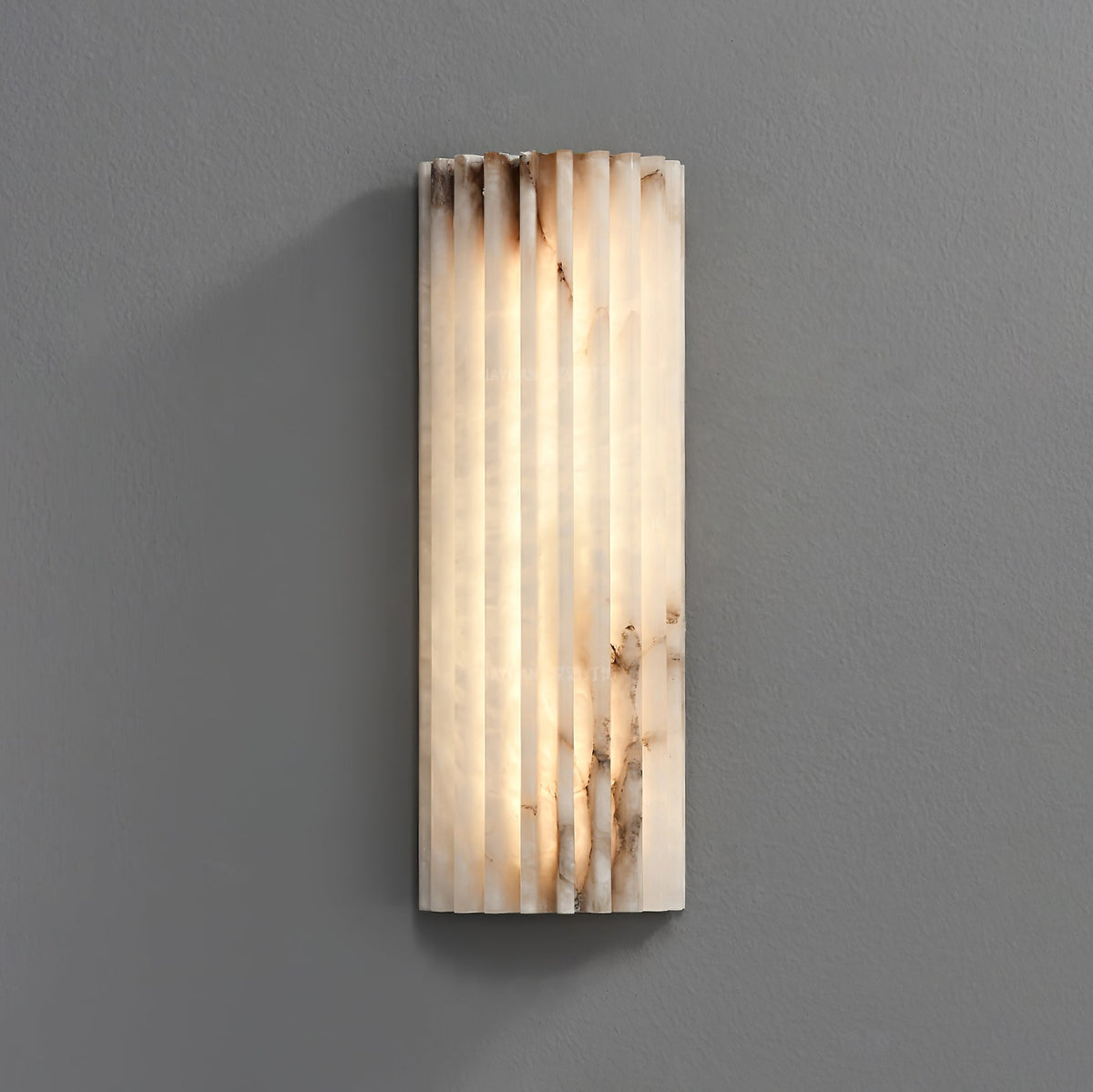 Sculptural Elegance Soft Stone Dimmable Wall Light in Alabaster Pattern — product view 20