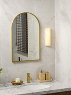 Sculptural Elegance Soft Stone Dimmable Wall Light in Alabaster Pattern — product view 33