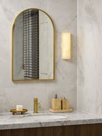Sculptural Elegance Soft Stone Dimmable Wall Light in Alabaster Pattern — product view 36